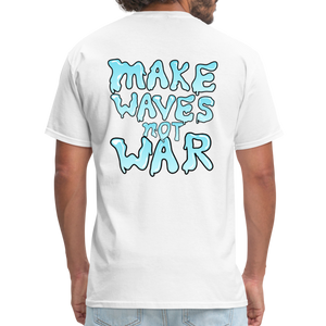 Wave Rifle T-Shirt (Make Waves Not War) - white