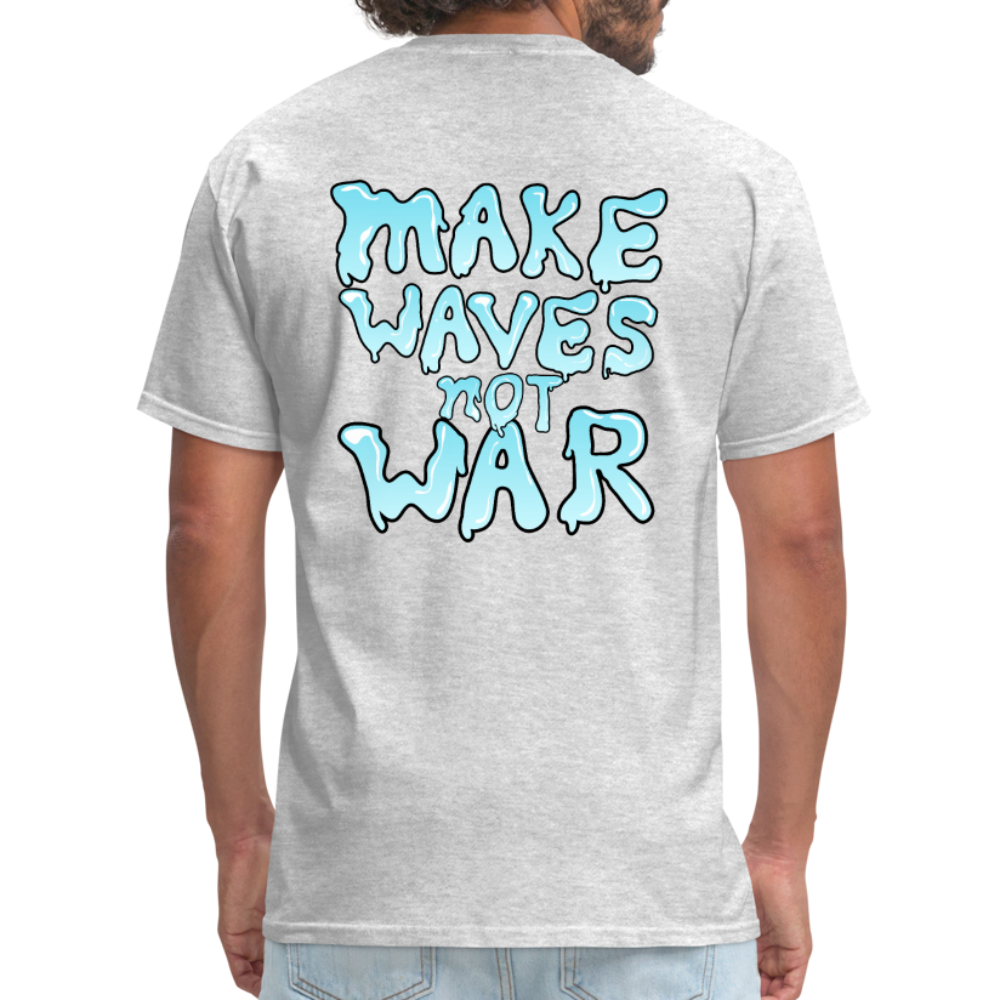 Wave Rifle T-Shirt (Make Waves Not War) - heather gray
