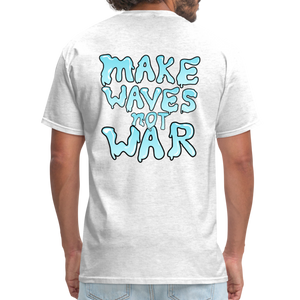Wave Rifle T-Shirt (Make Waves Not War) - light heather gray
