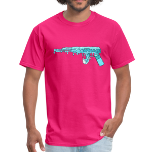 Wave Rifle T-Shirt (Make Waves Not War) - fuchsia