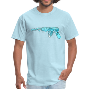 Wave Rifle T-Shirt (Make Waves Not War) - powder blue