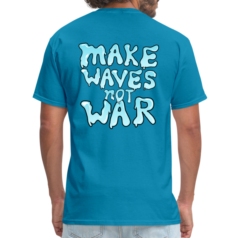 Wave Rifle T-Shirt (Make Waves Not War) - turquoise