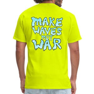 Wave Rifle T-Shirt (Make Waves Not War) - safety green